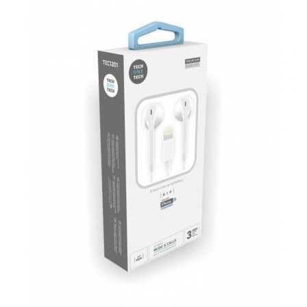 Tech One Tech Auriculares earTECH TEC1203 con Micrófono Blanco Pack Expositor 10 Unidades